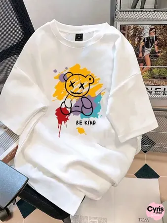 Happy Smiley Tee – Street Splash White