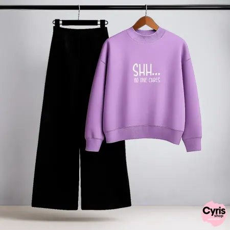 Shh… I’m in My Vibes Lilac Sweatshirt & Trouser Set