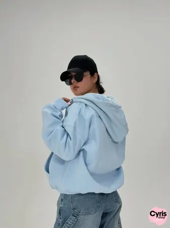 Sky Blue Zipper Hoodie — view 1
