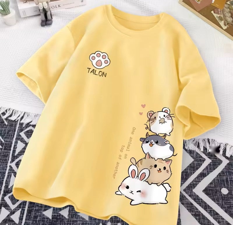Yellow- Cute Cat Tee